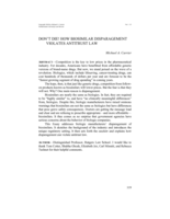 Don’t die! How biosimilar disparagement violates antitrust law