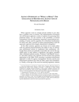 Agency oversight as "whac-a-mole": the challenge of restricting agency use of nonlegislative rules