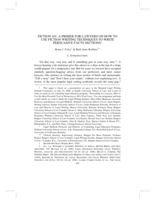 Fiction 101: a primer for lawyers on how to use fiction writing techniques to write persuasive facts sections