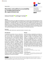 Heuristics and political accountability in complex governance: an experimental test