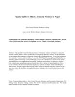 Spatial spillover effects: domestic violence in Nepal