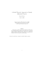A model theoretic approach to classify influential projects