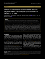 Chronic corticosterone administration induces negative valence and impairs positive valence behaviors in mice