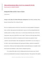 Immigration ethics and the context of justice: [Book review of:] Strangers in our midst: the political philosophy of immigration, David Miller (Cambridge, Mass.: Harvard University Press, 2016), 240 pp., $35 cloth