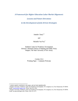 A framework for higher education labor market alignment: lessons and future directions in the development of jobs-­driven strategies