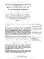 Multisystem inflammatory syndrome in U.S. children and adolescents