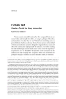 Fiction 102: create a portal for story immersion