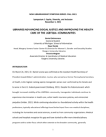 Libraries advancing social justice and improving the health care of the LGBTQIA+ communities