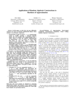 Applications of random algebraic constructions to hardness of approximation