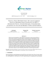 Textual data distributions: Kullback Leibler textual distributions contrasts on GPT-2 generated texts, with supervised, unsupervised learning on vaccine & market topics & sentiment