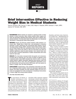 Brief intervention effective in reducing weight bias in medical students