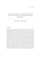 ‘So near while apart’: correspondence editions as critical library pedagogy and digital humanities methodology