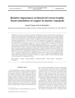 Relative importance of dissolved versus trophic bioaccumulation of copper in marine copepods