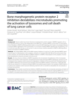 Bone morphogenetic protein receptor 2 inhibition destabilizes microtubules promoting the activation of lysosomes and cell death of lung cancer cells