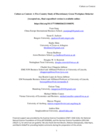 Culture as context: a five-country study of discretionary green workplace behavior