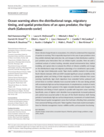 Ocean warming alters the distributional range, migratory timing, and spatial protections of an apex predator, the tiger shark (Galeocerdo cuvier)