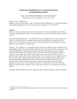 Gender and racial differences in vocational education an international perspective