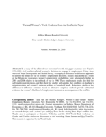War and women's work: evidence from the conflict in Nepal