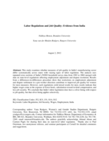 Labor regulations and job quality: evidence from India