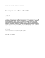 Voice and agency: where are we now?