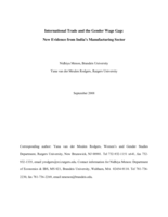 International Trade and the Gender Wage Gap: New Evidence from India’s Manufacturing Sector