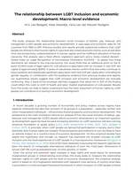 The relationship between LGBT inclusion and economic development: Macro-level evidence