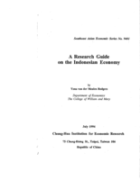 A research guide on the Indonesian economy