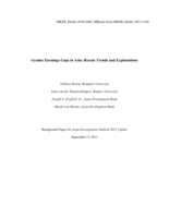 Gender earnings gaps in Asia: recent trends and explanations