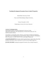 Teaching development economics from a gender perspective