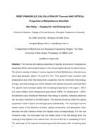 First-principles calculation of thermal and optical properties of molybdenum disulfide
