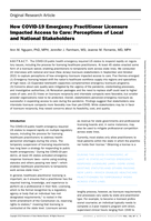 How COVID-19 emergency practitioner licensure impacted access to care: perceptions of local and national stakeholders