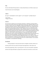 The Essex risk-based policing initiative: evidence-based practices in problem analysis and crime prevention in the United Kingdom