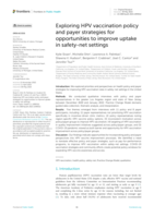 Exploring HPV vaccination policy and payer strategies for opportunities to improve uptake in safety-net settings