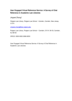 User-engaged virtual reference service: a survey of chat reference in academic law libraries