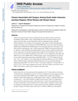 Factors associated with surgery among South Asian American and non-Hispanic White women with breast cancer