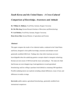 South Korea and the United States: a cross-cultural comparison of knowledge, awareness and attitudes concerning GM food