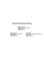 Risk perceptions and the threat of Lyme disease: precautions in two endemic counties in New Jersey