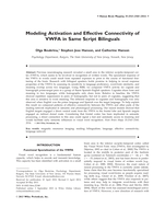 Modeling activation and effective connectivity of VWFA in same script bilinguals