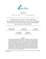Are emotions conveyed across machine translations? Establishing an analytical process for the effectiveness of multilingual sentiment analysis with Italian text