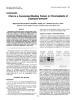 ChrA is a carotenoid-binding protein in chromoplasts of capsicum annuum