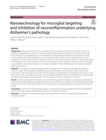 Nanotechnology for microglial targeting and inhibition of neuroinflammation underlying Alzheimer's pathology
