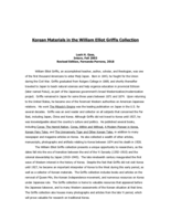 Korean materials in the William Elliot Griffis Collection: Revised edition, 2018
