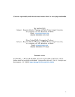 Concerns expressed by used electric vehicle owners based on surveying social media