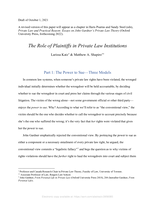 The role of plaintiffs in private law institutions