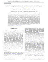 Students' use and perception of textbooks and online resources in introductory physics