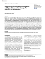 Open access, scholarly communication, and open science in psychology: an overview for researchers