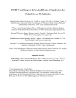 COVID-19 and changes in the gendered division of unpaid labor, job productivity, and job satisfaction