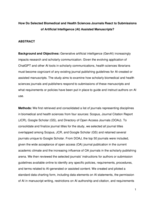 How do selected biomedical and health sciences journals react to submissions  of artificial intelligence (AI) assisted manuscripts?