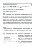 Outcomes From an Online Pilot Mindfulness Based Intervention with Adolescents: A Comparison by Categories of Risk