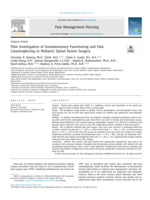 Pilot Investigation of Somatosensory Functioning and Pain Catastrophizing in Pediatric Spinal Fusion Surgery